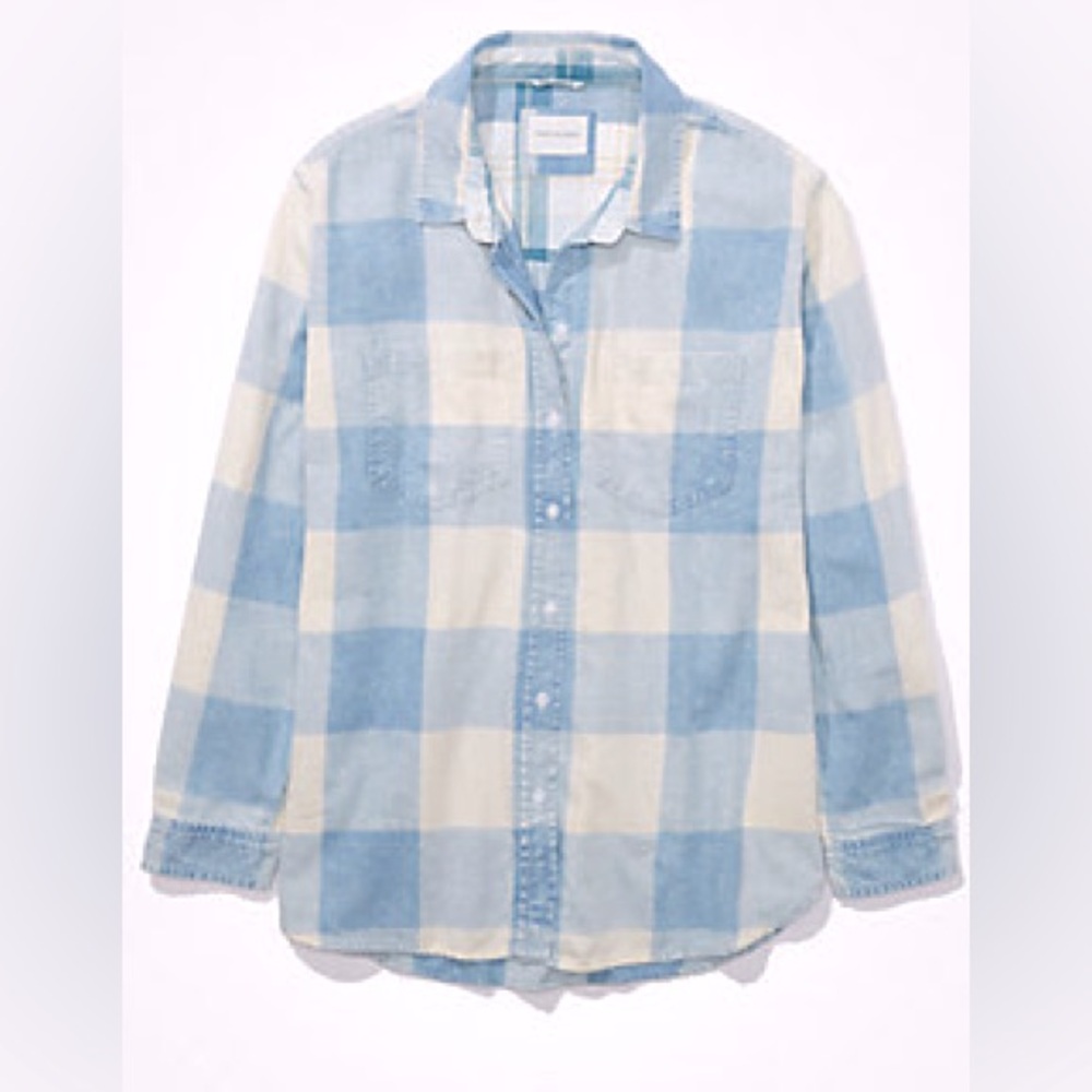 American Eagle Acid Wash Boyfriend Flannel